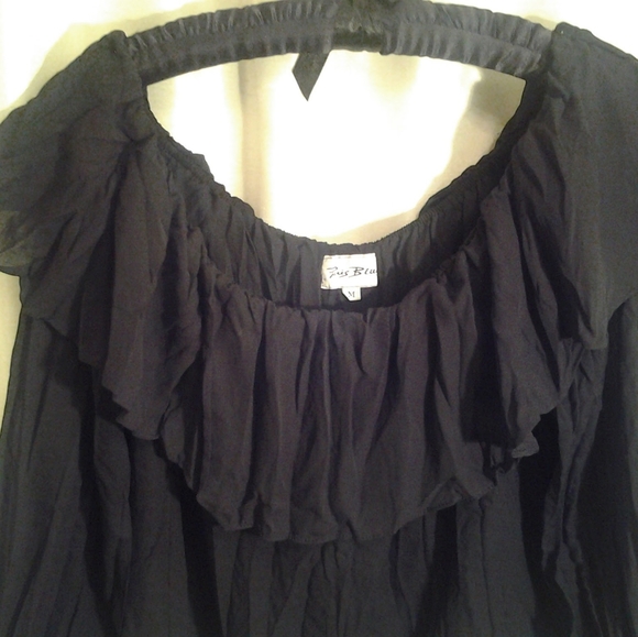 PARIS BLUES OFF THE SHOULDER BLACK TOP SEXY MEDIUM - Picture 2 of 4